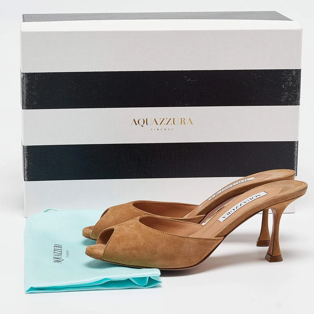 Aquazzura Aquazzura Brown Suede Slide Sandals Size 36.5 9