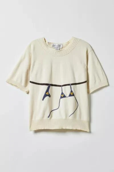 MAGG'S RAGS Vintage By Magg’s Rags Clothesline Bikini Patchwork Graphic Sweater Tee 1