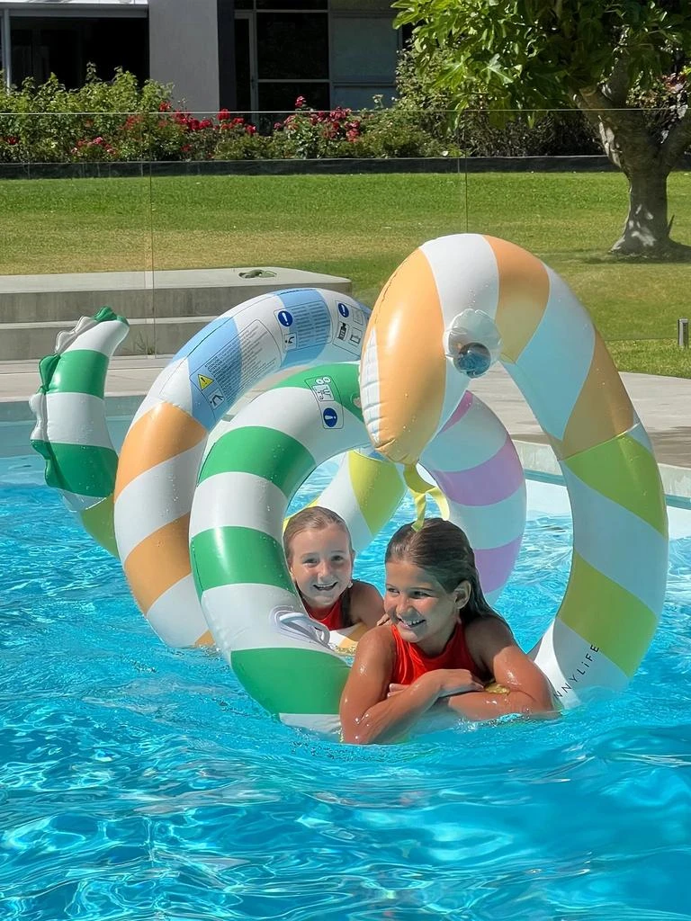 Sunnylife Kids Giant Inflatable Noodle Poolside Sorbet Stripe in Multicolour (245cm) 2