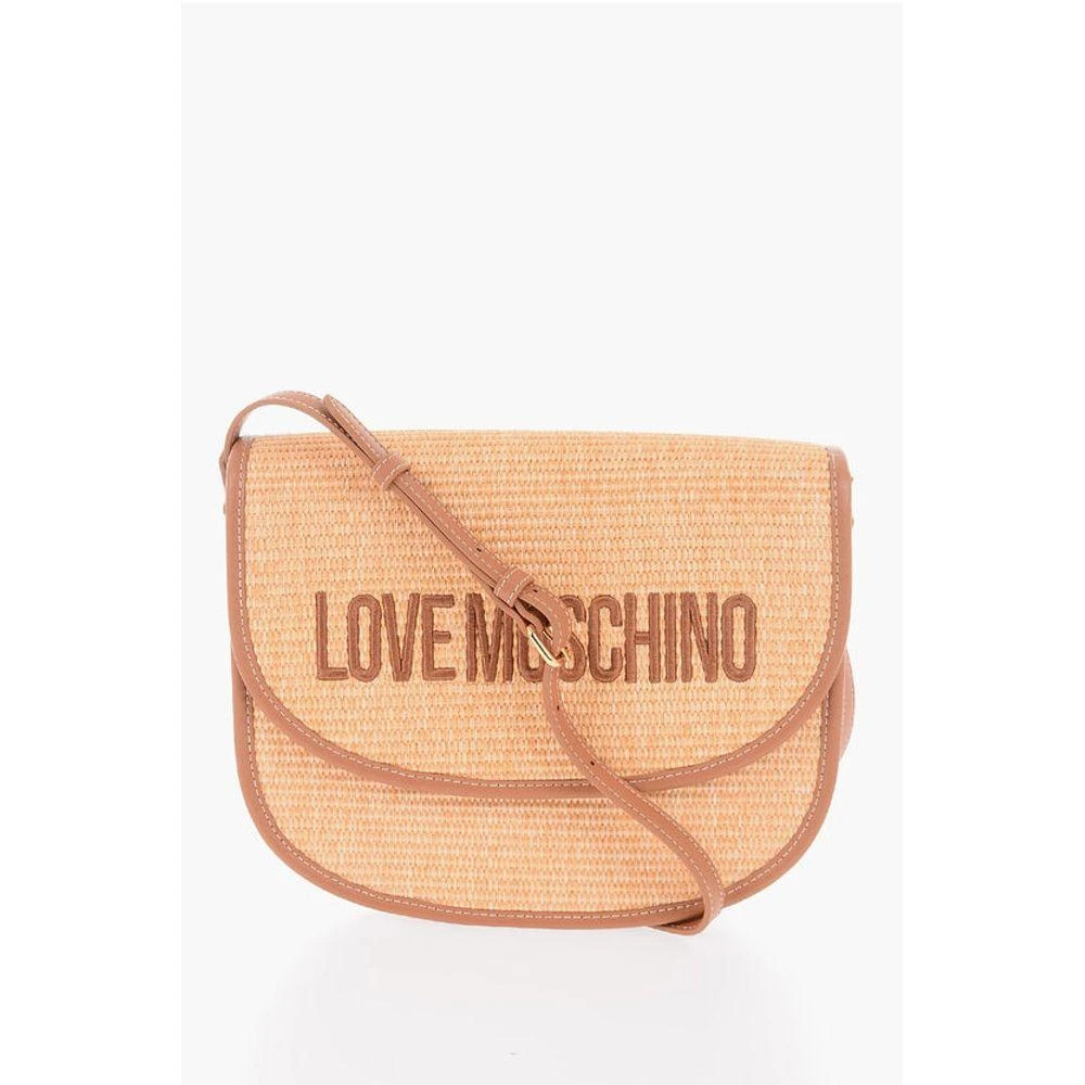 Moschino LOVE Rafia Crossbody Bag With Faux Leather Women's Trimmings 1