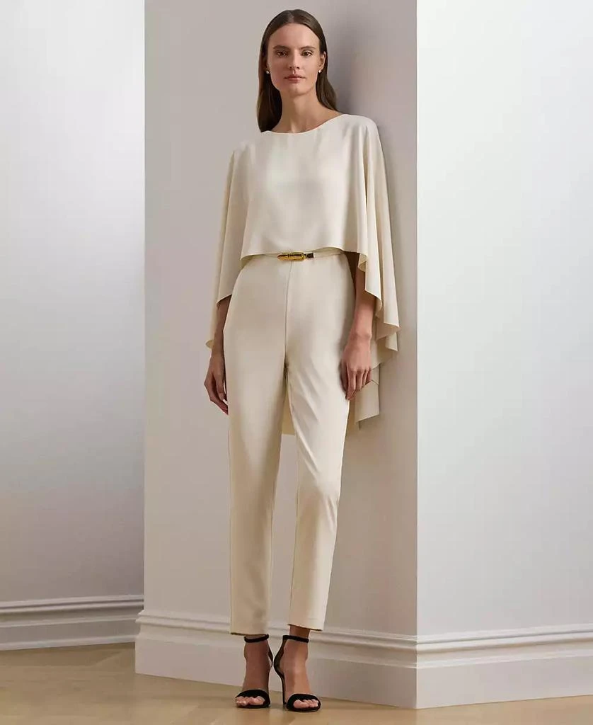 Ralph Lauren Women's Belted Cape Georgette Jumpsuit 1
