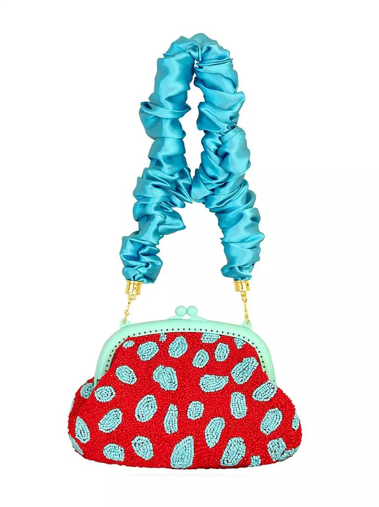 Brunna.co ARIELA Arnoldi Hand-beaded Clutch Bag In Red 
Turquoise Blue