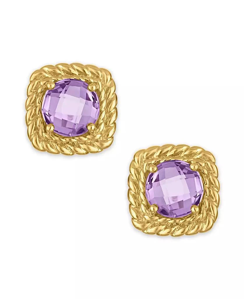 Macy
s Pink Amethyst (3 ct. t.w.) Braided Stud Earrings in 14k Gold Over Sterling Silver 2