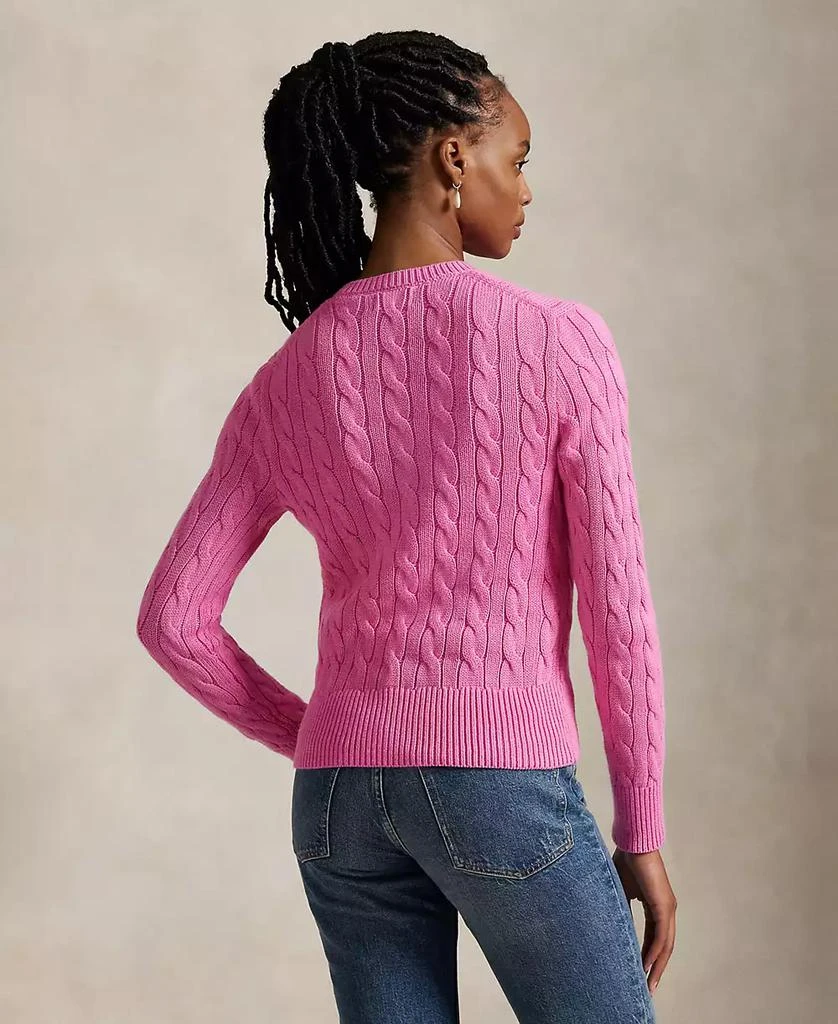 Ralph Lauren Women's Cable-Knit Cotton Crewneck Cardigan Sweater 4