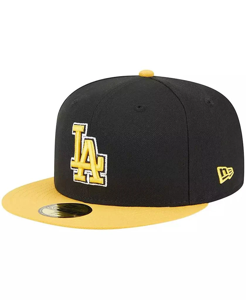 New Era Men's Black, Gold Los Angeles Dodgers 59FIFTY Fitted Hat 3
