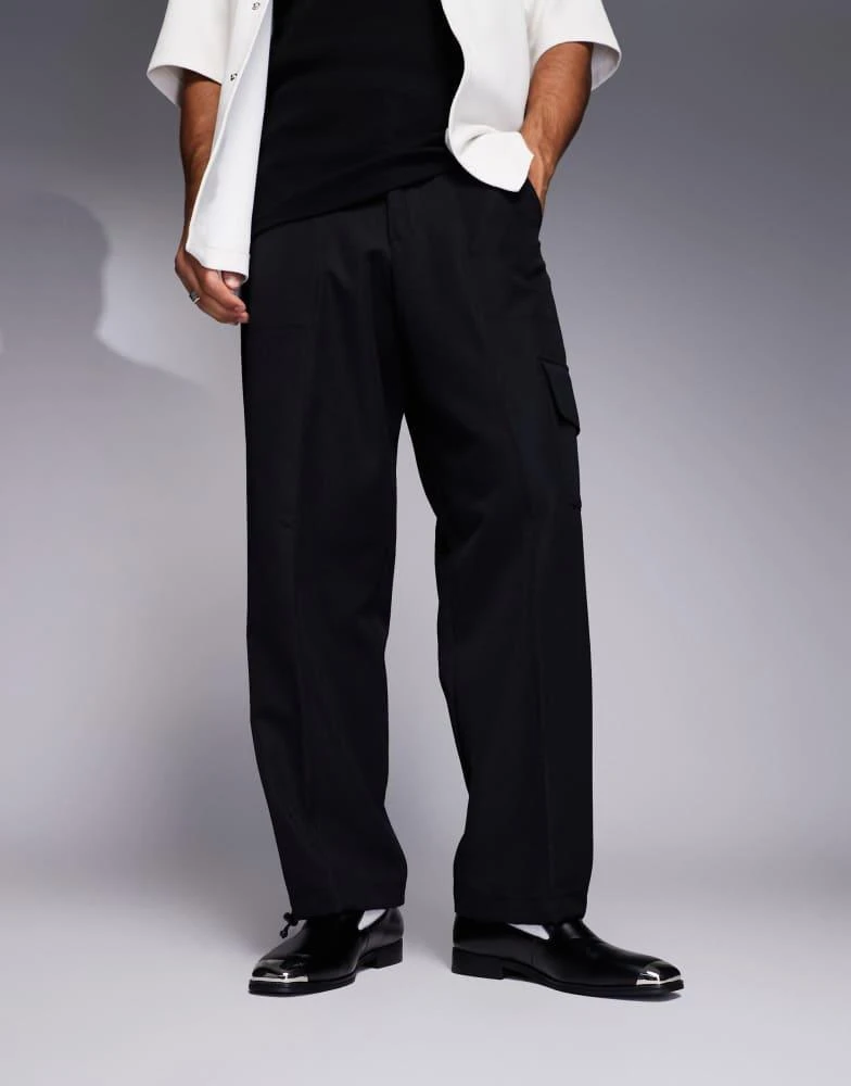 ASOS ASOS DESIGN loafers in black with silver toe cap 4