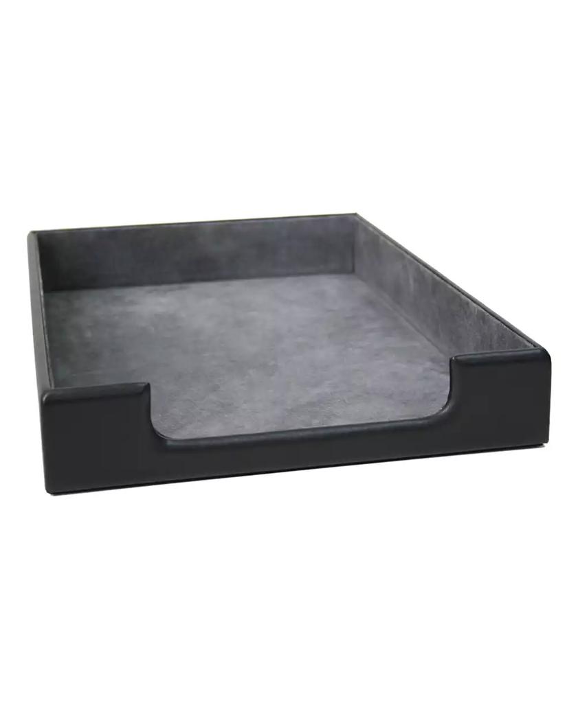 ROYCE New York Suede Lined Desktop Letter Tray Organizer
