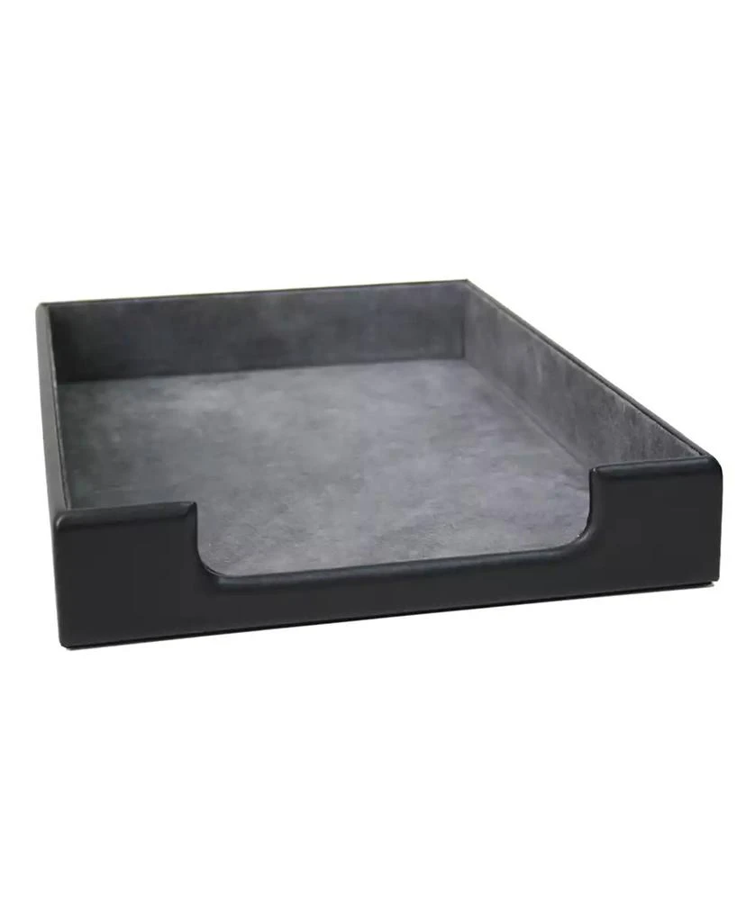 ROYCE New York Suede Lined Desktop Letter Tray Organizer 2