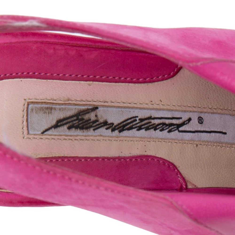 Brian Atwood Brian Atwood Pink Nubuck Leather  Peep Toe Slingback Platform Sandals Size 38 7