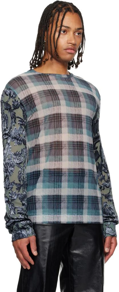 Dries Van Noten Blue Printed Mesh T-shirt 2