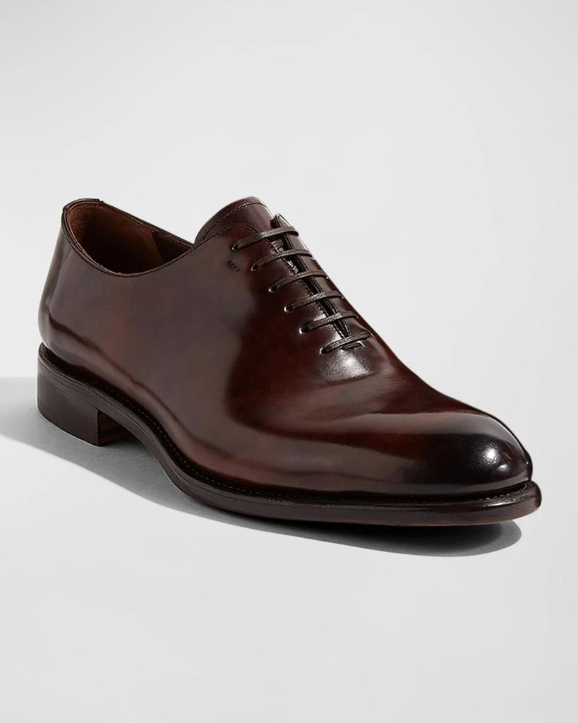 Salvatore Ferragamo Men's Angiolo Tramezza Whole-Cut Leather Lace-Up Shoes 2