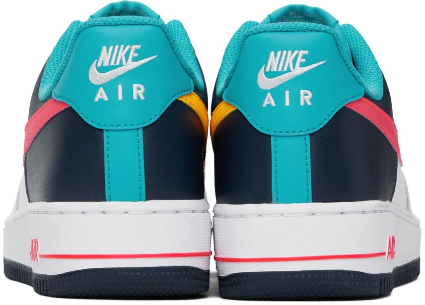 NIKE White & Blue Air Force 1 '07 Sneakers 2
