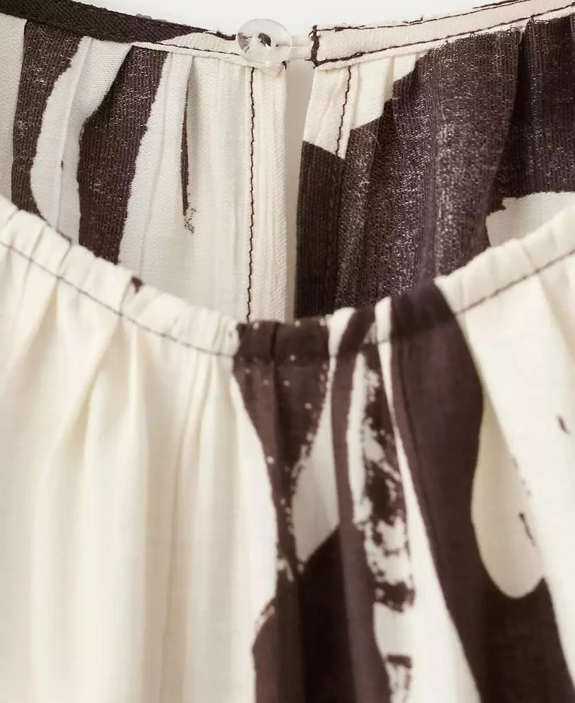 Mango Women
s Printed Cropped Belt Jumpsuit 4