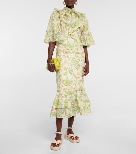 Alémais Marta linen midi dress