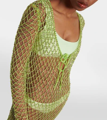 Self Portrait Beaded fishnet maxi dress 4