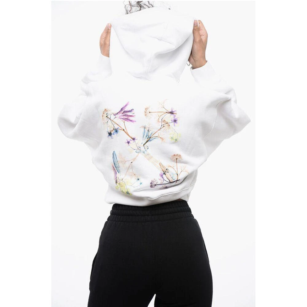 Off-White Off- Printed Cropped Women's Hoodie 2