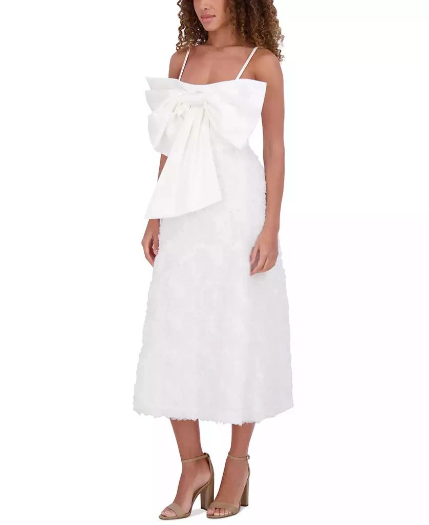 Kensie Women's Large-Bow-Trim Sleeveless A-Line Dress 2