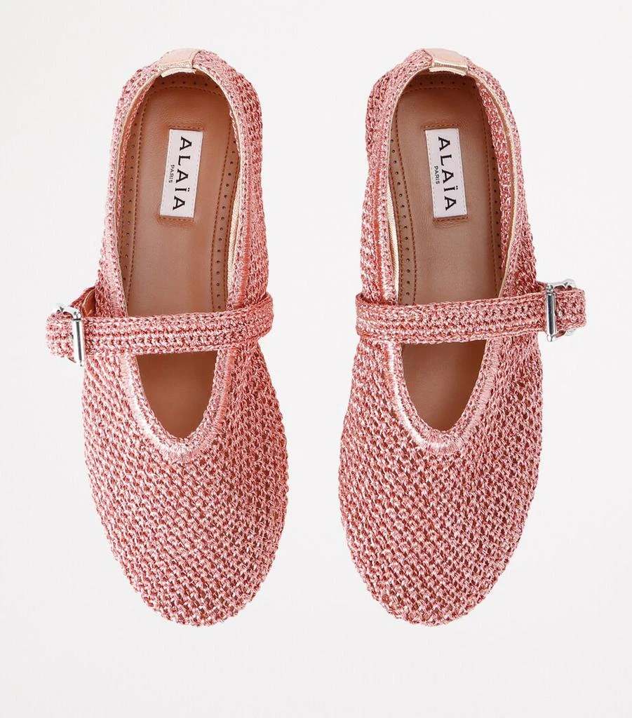 Alaïa Lurex Crochet Ballet Flats 6