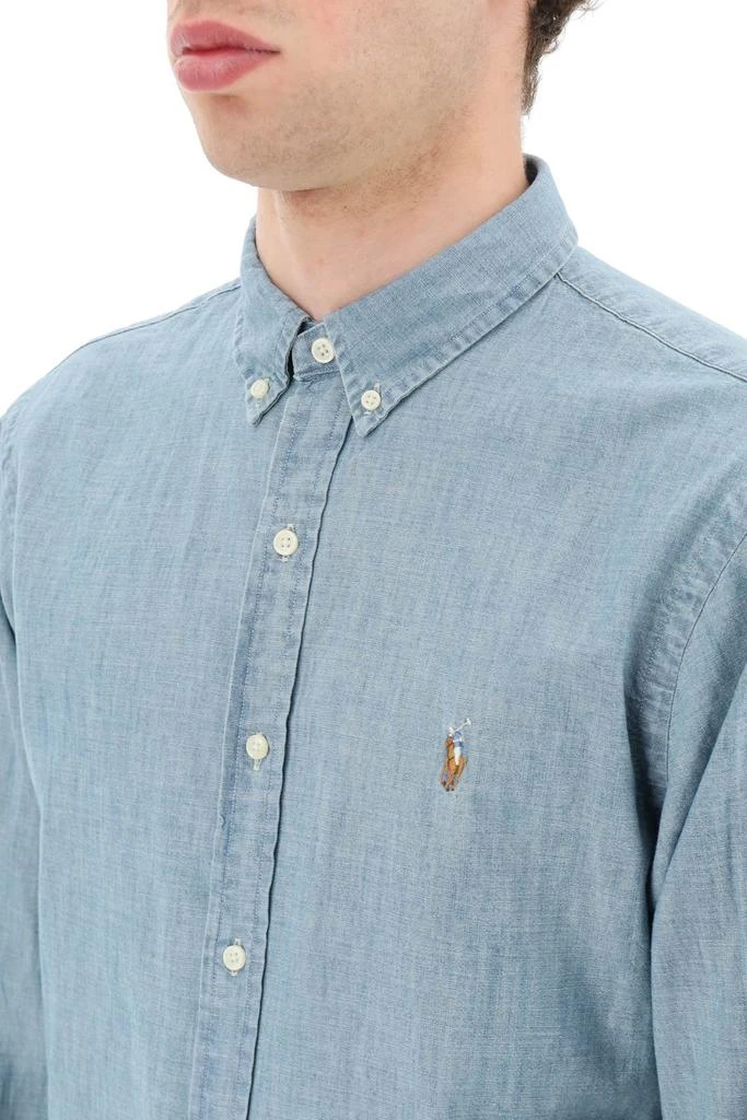 Ralph Lauren Men's Slim Fit Shirt In Stone-Washed Chambray 4