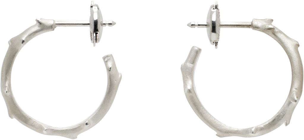 Bernard James White Gold FLORA Spina Midi Earrings