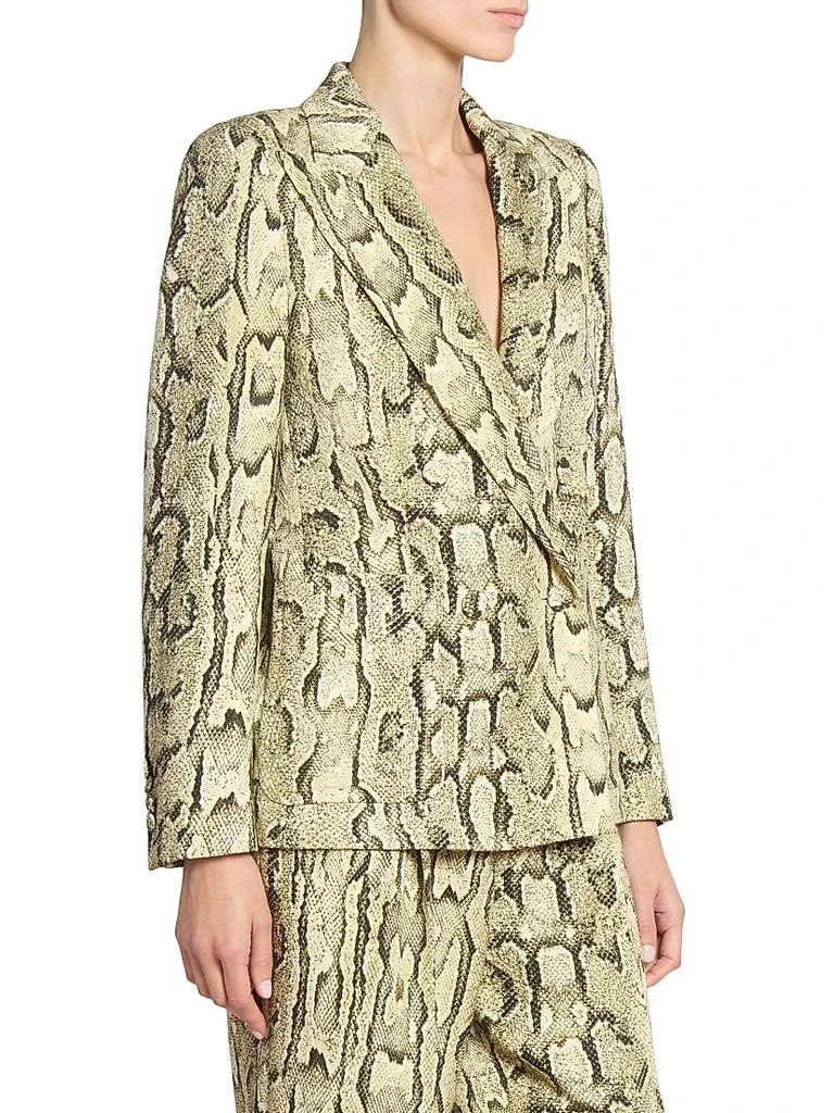 Dries Van Noten Snakeskin Print Double-Breasted Button-Front Jacket 4