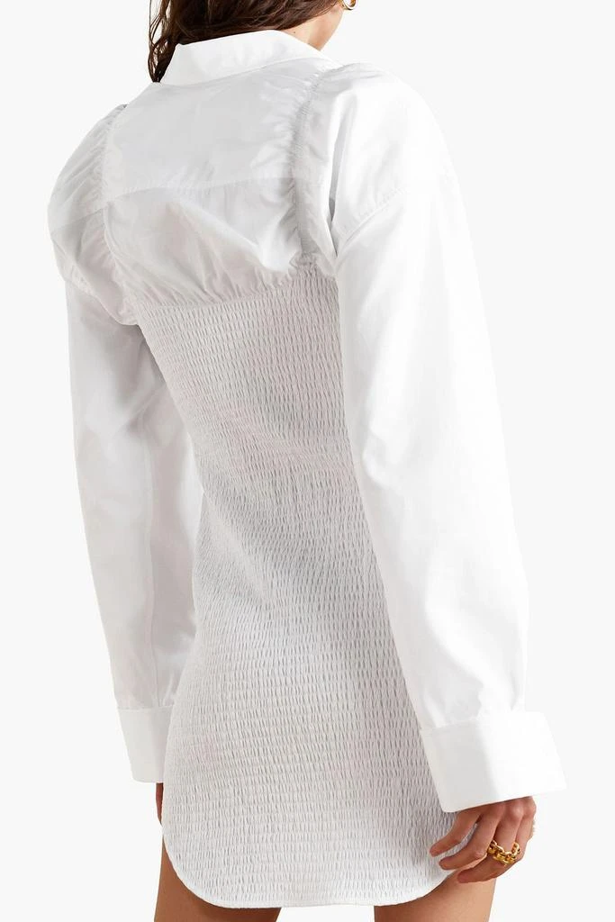 ALEXANDER WANG Shirred cotton-poplin mini shirt dress 3