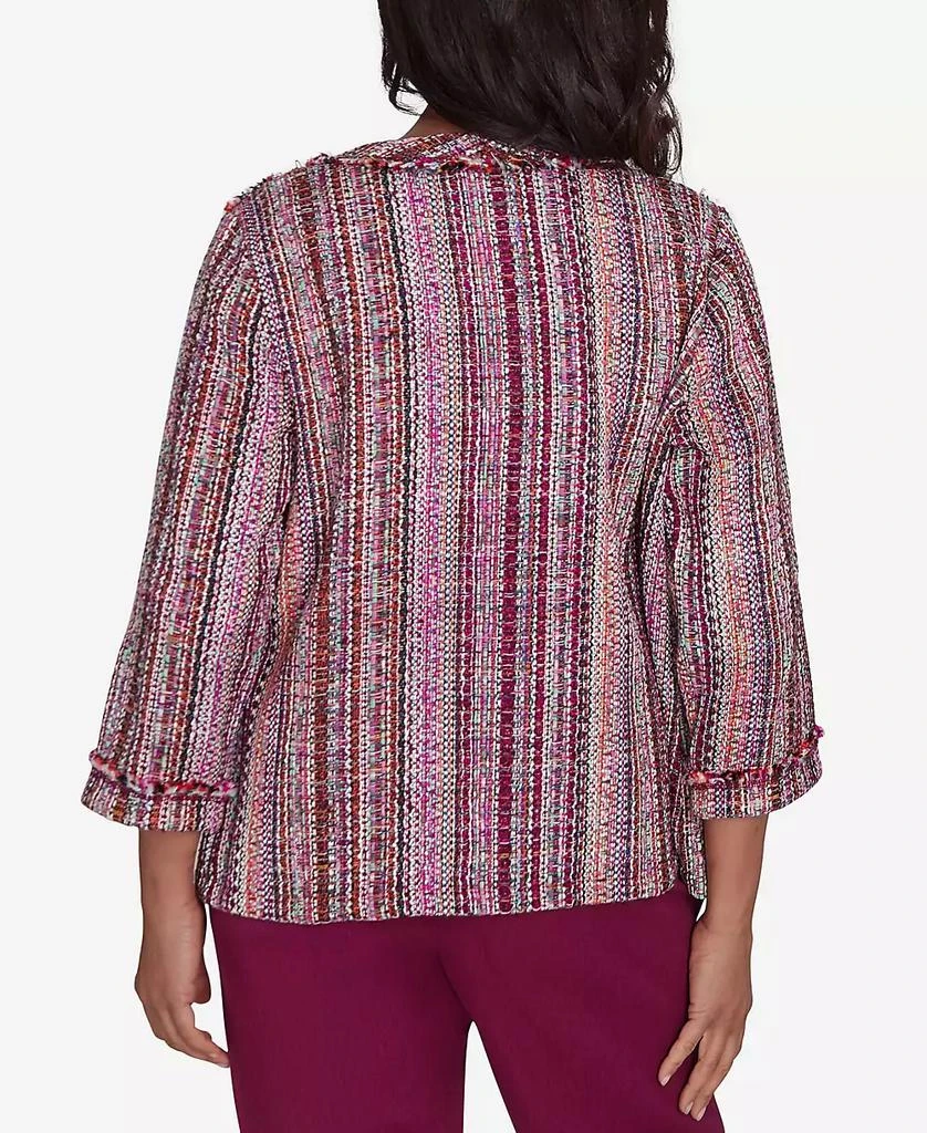 Alfred Dunner Women's Wine Country Fringe Textured Jacket 2