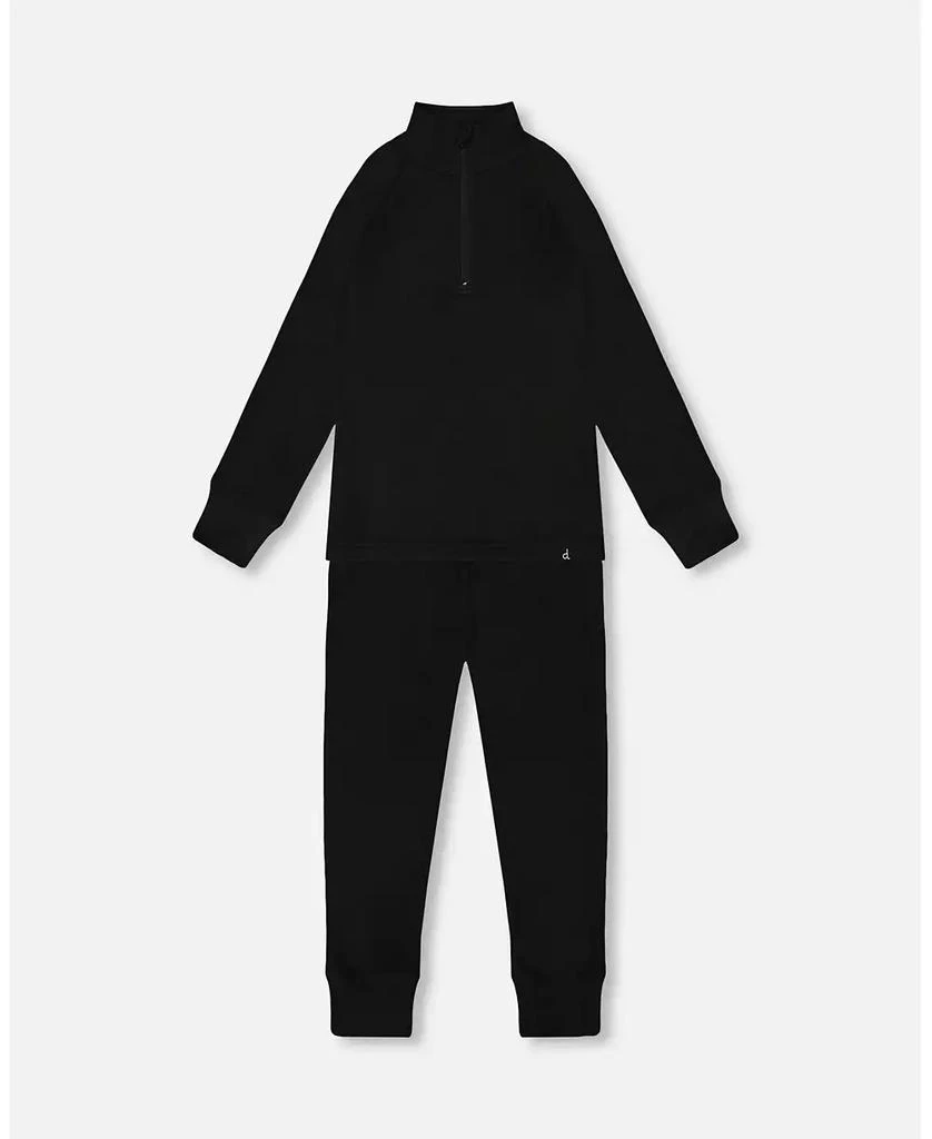 Deux par Deux Kids Unisex Two-Piece Thermal Underwear Set Black - Toddler|Child