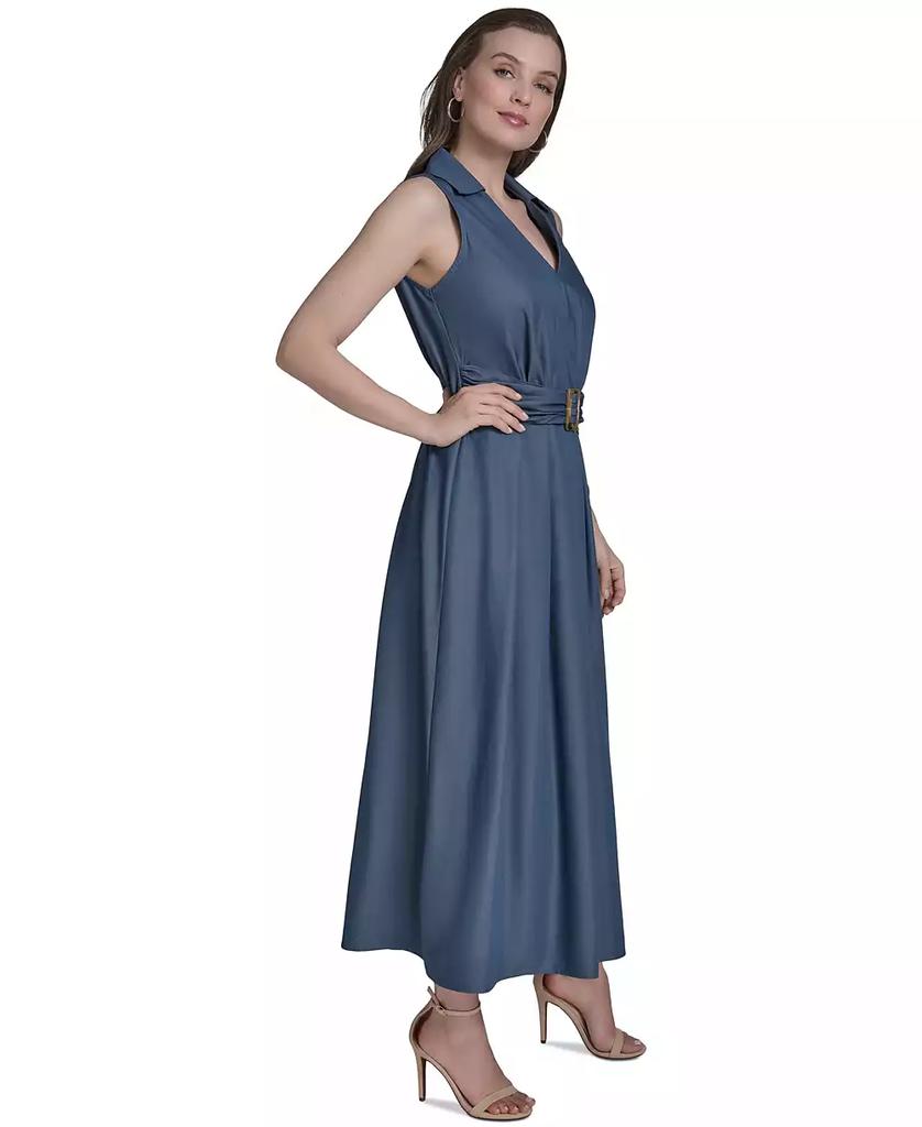 HALSTON Women's Belted Maxi Dress