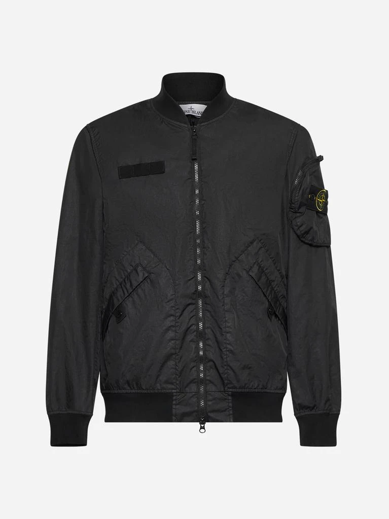 STONE ISLAND Black nylon bomber jacket 1