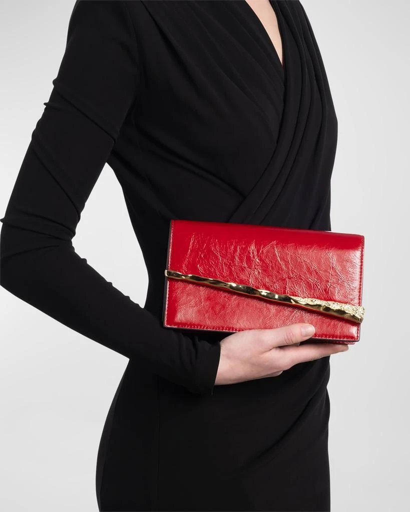 Alexis Bittar Golden Angular Convertible Leather Crossbody Bag 2