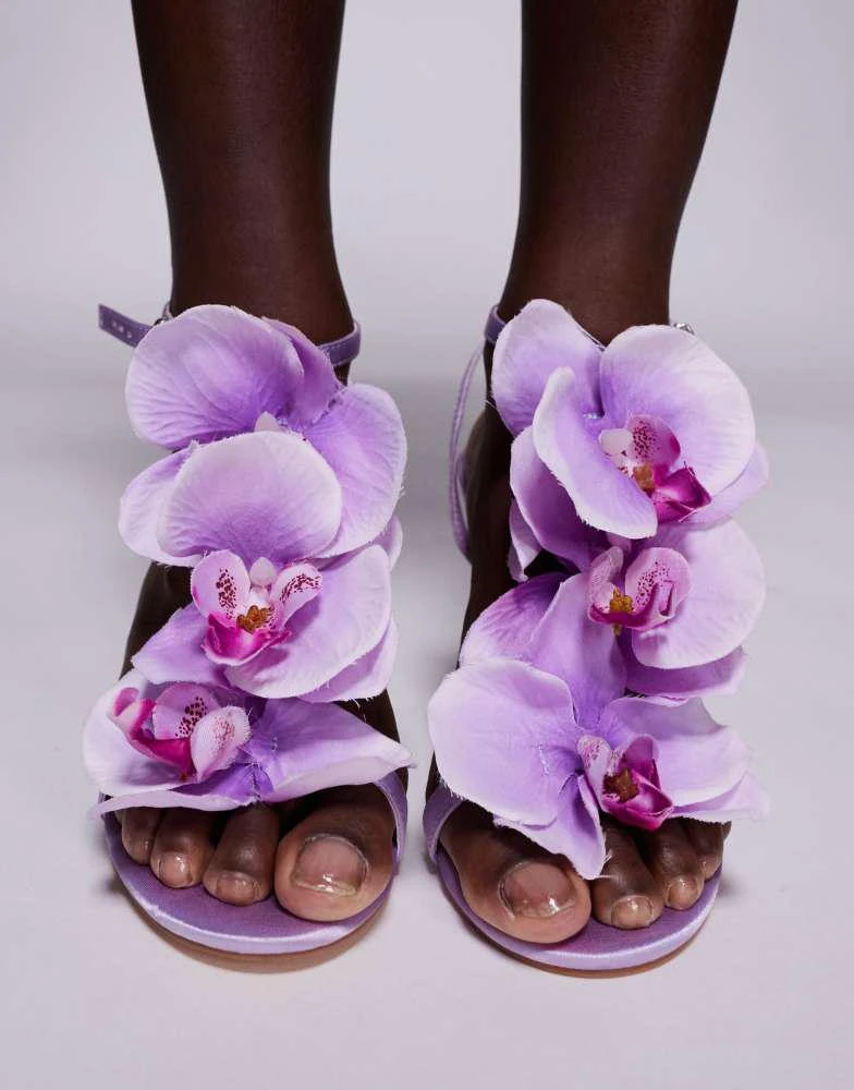 Public Desire Public Desire Melika orchid heeled sandals in lilac 3