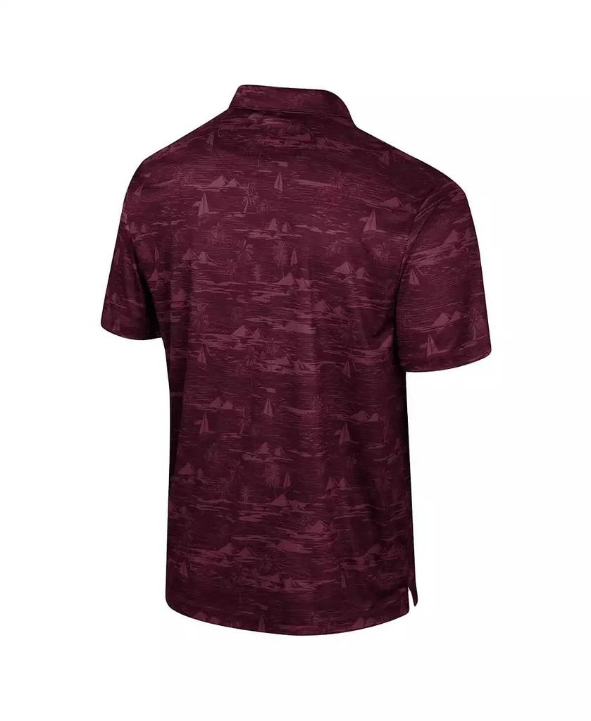 Colosseum Men's Maroon Mississippi State Bulldogs Daly Print Polo Shirt 2