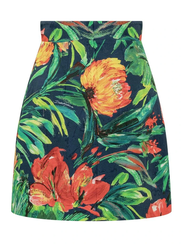 Dolce & Gabbana Dolce & Gabbana Floral Printed High Waist Mini Skirt 2