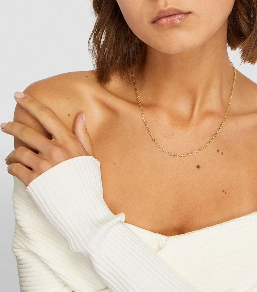 Azlee Small Yellow Gold Circle Link Chain Necklace 4