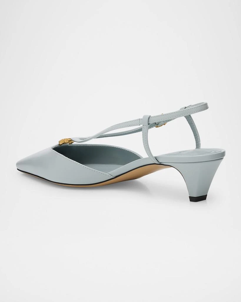 Fendi 4G Leather Ankle-Strap Pumps 4