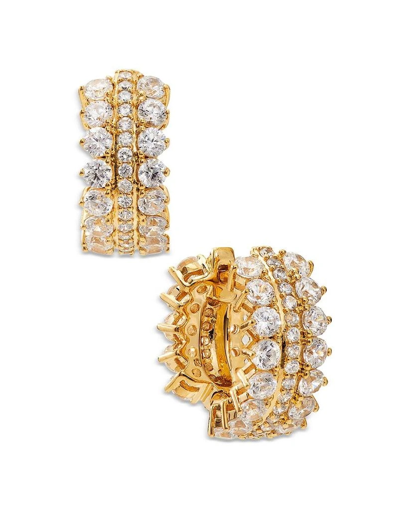 Nadri Leah Small Pave Huggie Hoop Earrings 1