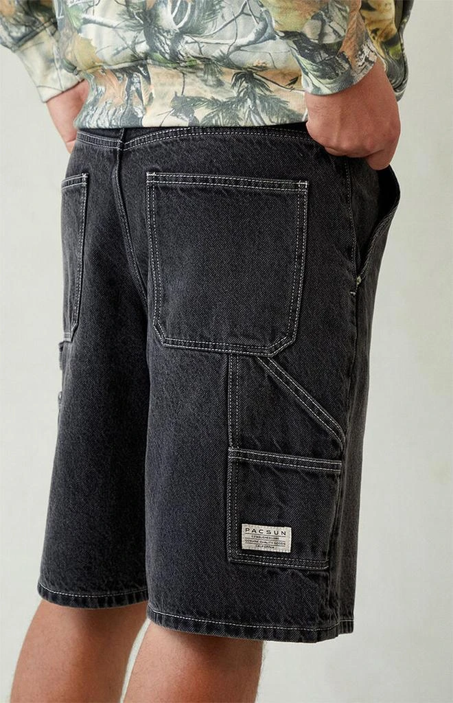 PacSun Black Baggy Denim Carpenter Shorts 6