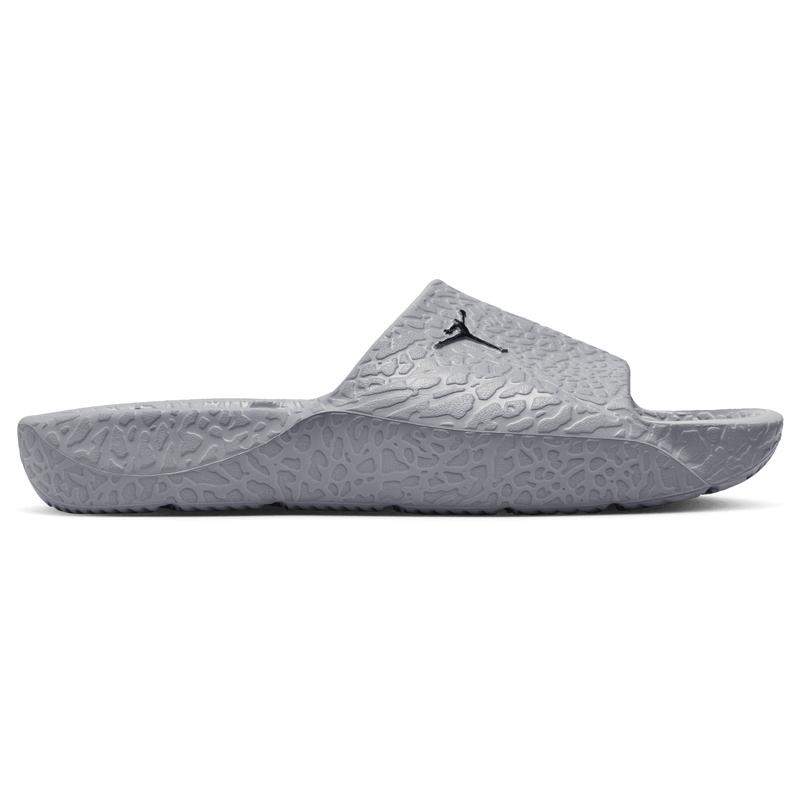 grey and white jordan slides