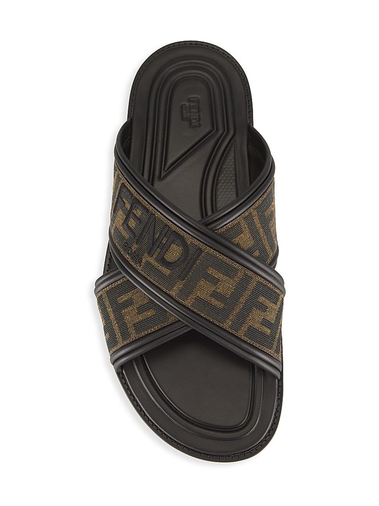 Shop Cross-Strap FF Logo Sandals on Sale at BeyondStyle