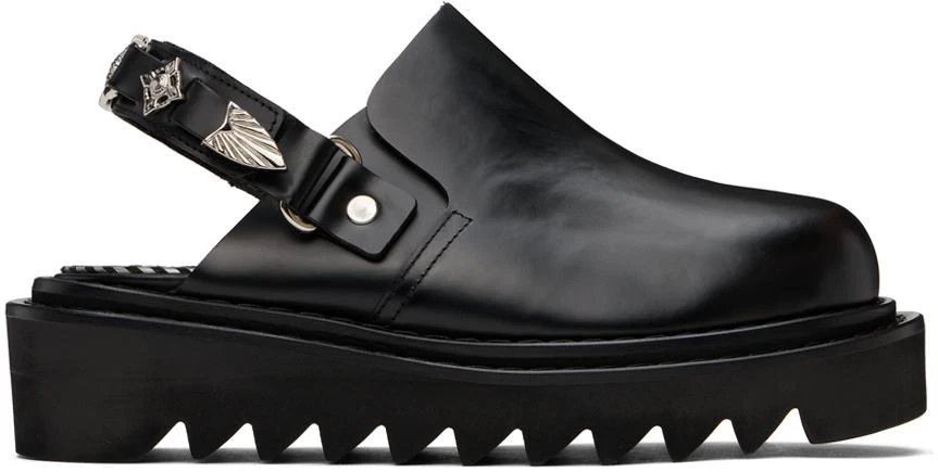Toga Pulla SSENSE Exclusive Black Back Strap Mule Loafers 1