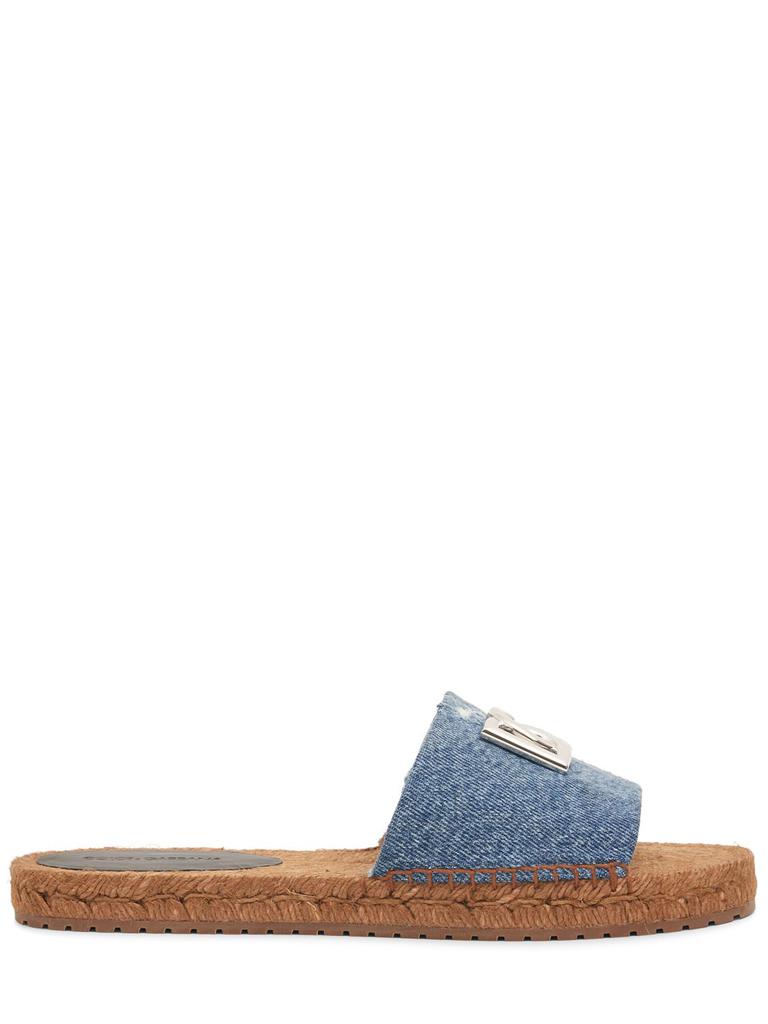DOLCE & GABBANA Dg Logo Denim Slide Sandals