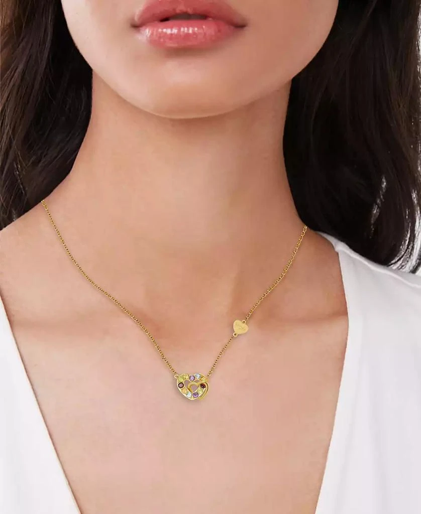 Macy's Multi-Gemstone Interlocking Hearts Mom 18" Pendant Necklace (1-1/6 ct. t.w.) in 14k Gold-Plated Sterling Silver 2