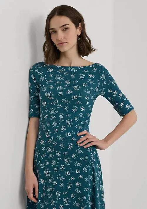 Ralph Lauren Women's Floral Stretch Cotton Midi Dress 4