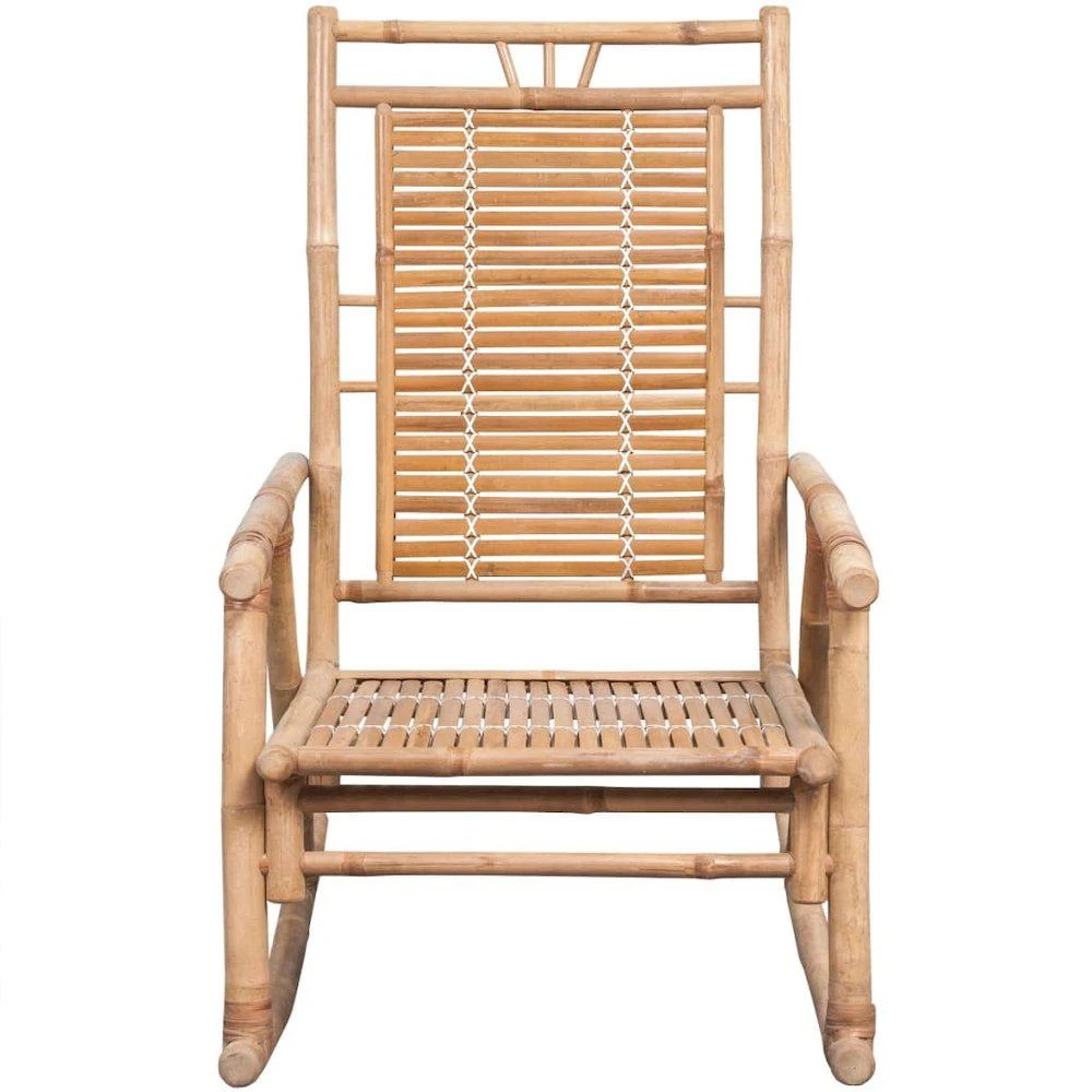 VidaXL Rocking Chair with Cushion Bamboo 3