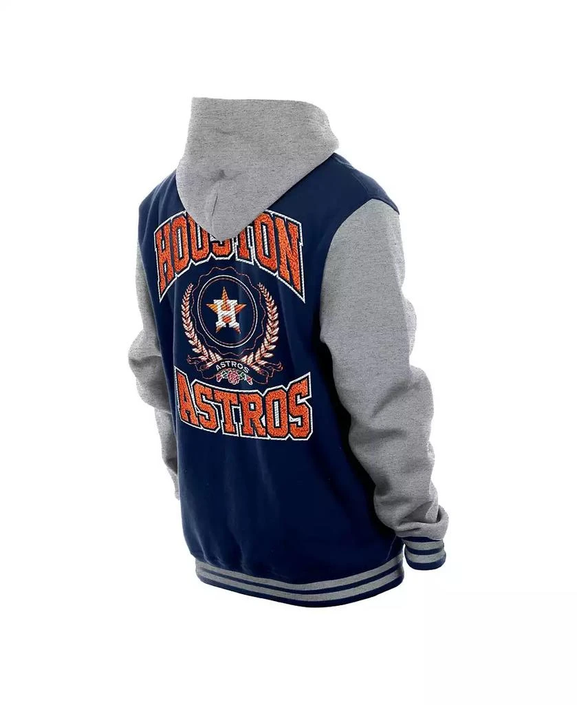New Era Men's Navy Houston Astros Throwback Prep Full-Snap Hoodie Jacket 3