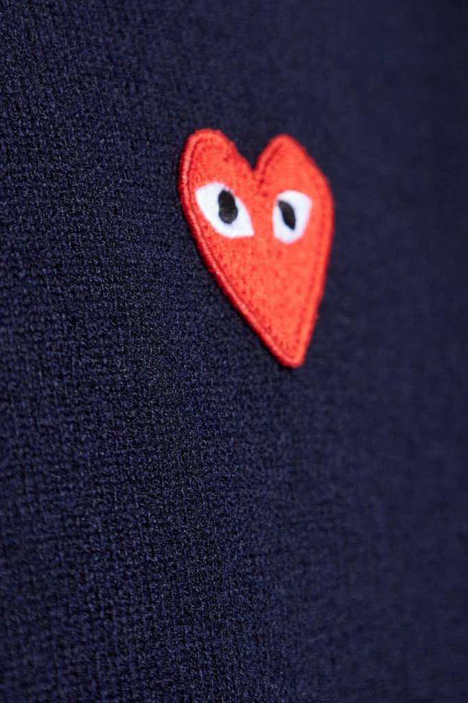 Comme des Garcons Comme des Garçons Play Heart Embroidered V-Neck Jumper