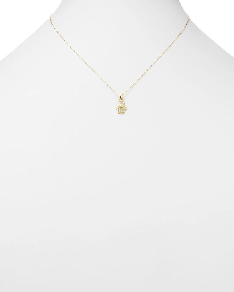 Moon & Meadow Hamsa Hand Pendant Necklace in 14K Yellow Gold, 16" - Exclusive 2