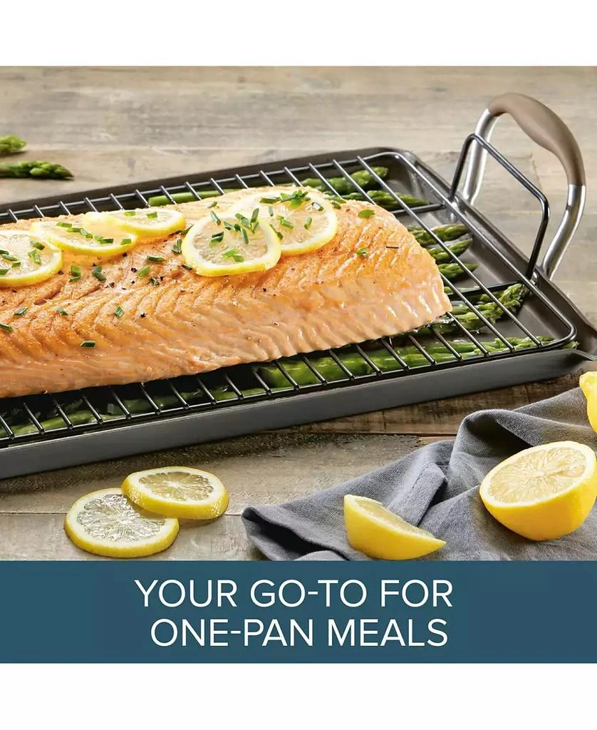 Anolon Advanced Home Hard-Anodized Nonstick Double Burner Griddle, 10" x 18" 2