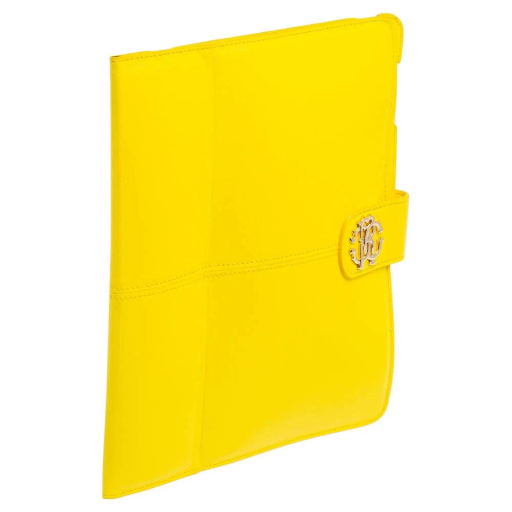Roberto Cavalli Roberto Cavalli Yellow Leather Logo Buckle Detail Tablet Case 3